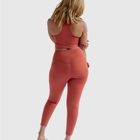 Girlfriend Collective Compressive High-Rise Coral Activewear Legging Sz XS - Picture 3 of 13